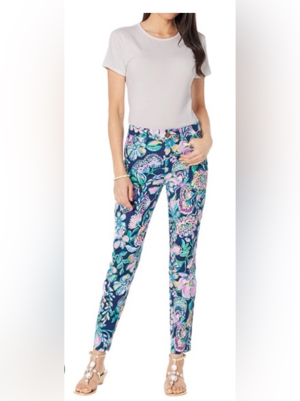 Lilly Pulitzer Kelly Stretch High Tide Navy She’s Got Sol Sz 10
